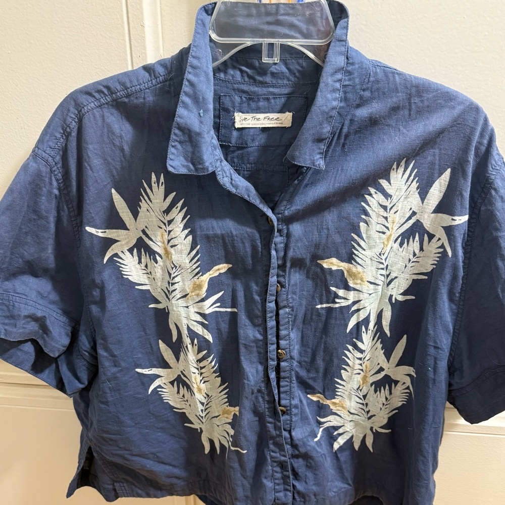 We The Free Navy Shirt embroidered Tokyo Japan